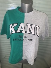 Crop Top Oversize Karl Kani Street Wear Vert/Gris Old School Taille M Femme