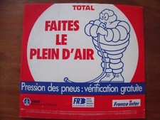 Bibendum MICHELIN plaque gonflage : station garage TOTAL