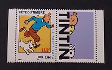 France année 2000 3303b 3303a + vignette neuf luxe ** provenant de carnet tintin