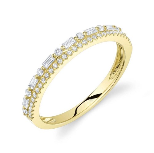 14k jaune baguette diamant - or,