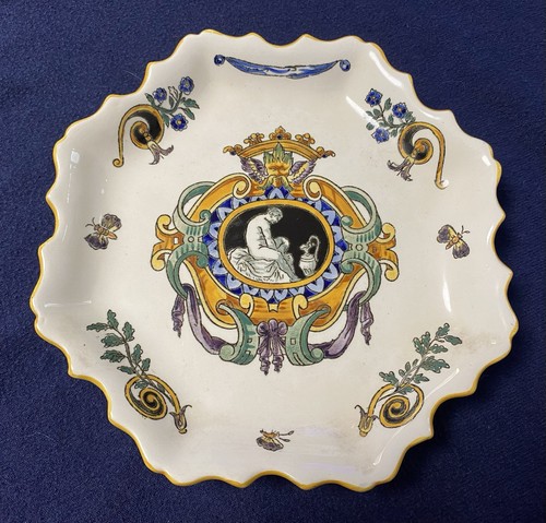 Ancienne assiette faince gien - assiette,