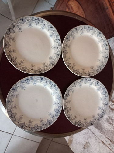 Assiettes dessert bleu - assiettes,