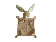 Doudou lapin plat marron écru – Nicotoy