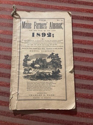 Maine farmer almanac - almanac, for