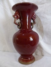 Grand vase chinese chinois chine large Sang de boeuf oxblood glazed 