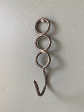 Ancien crochet de boucher en acier  -  Allonge de boucherie ancienne - 13 cm