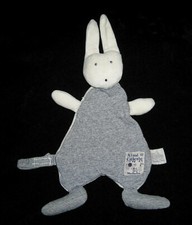 Doudou plat Lapin gris bleu