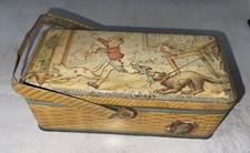 ANCIENNE BOITE TOLE PANIER GOUTER DECOR ENFANTIN 