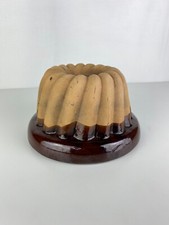 Ancien moule à Kouglof en Terre cuite marron, moule à gâteau, cuisine vintage