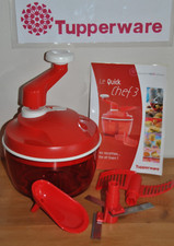 ?TUPPERWARE Hachoir Multi Fonction Quick Chef 3 Rouge + Livret Complet TTBE