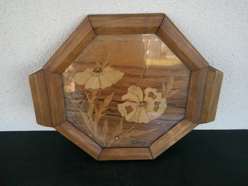 Plateau marqueterie decor - marqueterie,