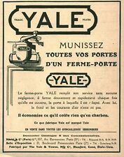 Publicité ancienne ferme-porte Yale 1923  issue de magazine