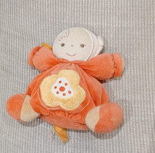KALOO Doudou Boule patapouf bonhomme poupée ROSE ORANGE  peluche fleur bonnet