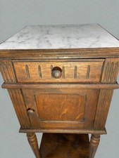 Antique French Marble-Top Cabinet – Late 19th Century, Provincial Style