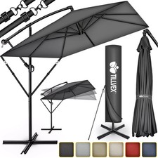 tillvex® Parasol Ø 330 cm Rectangular Hanging Parasol Garden Parasol Market Para