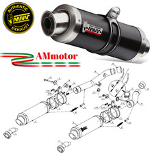 Mivv Kawasaki Z 1000 2008 Pot D' Echappement Moto Silencieux Gp Black Approved