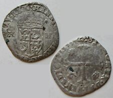 Monnaie royale douzain du Dauphiné aux 2 H du Roi Henri IV, de 1595 Grenoble