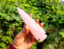 Pointe de flèche en cristal de quartz rose - fer de lance en pierre précieuse...