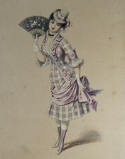 Estampe couleurs PAILLASSE par Robin Ancienne Maison Martinet 1879 Lemercier imp