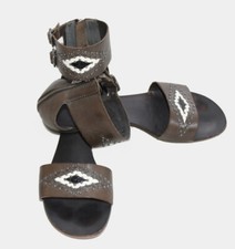 ASH Sandales Femme Cuir à Rivets Sandales D'été Taupe Gladiator
