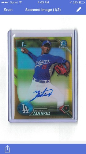 Yadier alvarez 2016 bowman - yadier,
