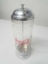 COCA COLA STRAW HOLDER GLASS