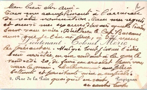 Lettre autographe colonel - autographe, lt-colonel