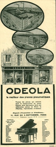 Publicité ancienne piano