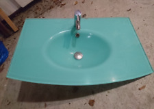 Vasque VERRE meuble Salle de Bain 81x46/52cms + Mitigeur HANSGROHE lavabo