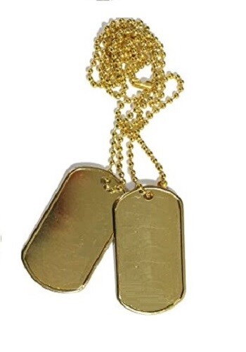Pendentif chaine dog tag doree - pendentif,