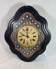 Pendule Oeil de Boeuf GAUTIER Ancienne Incrustation de Nacre Horloge Mural