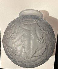 ANCIEN PETIT GLOBE BOULE EN VERRE  DÉPOLI LAMPE  LUSTRE SUSPENSION - Bleue