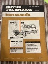 Revue technique Carrosserie PEUGEOT 205 GL GR Sr GT Berline