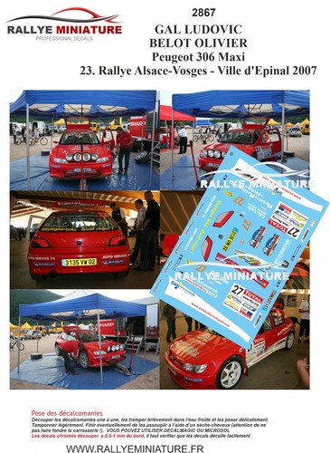 Decals ref 2867 peugeot - 1/43,