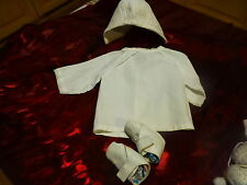 Vêtements bébé ancien casquette, chaussures et rayonne fait main, années 50-60