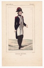 Gravure xixe costume militaire - costume,