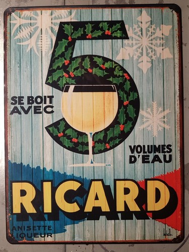 Plaque métal vintage ricard - métal,