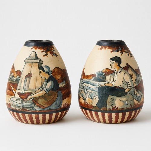 Paire vases grès de - paire,