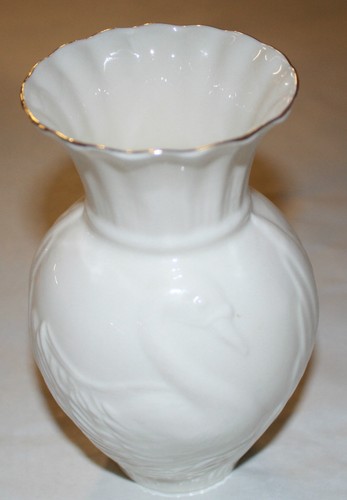 Belleek china swan vase - china, 5