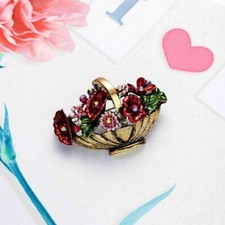 superbe broche PANIER DE FLEUR