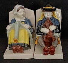 Paire de Serre-livres HB QUIMPER Femme Oie Homme Joue Cor