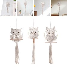 Hibou macramé tenture murale