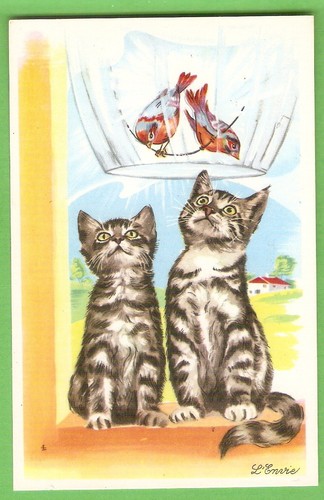 Carriere carte postale - postale, dessin
