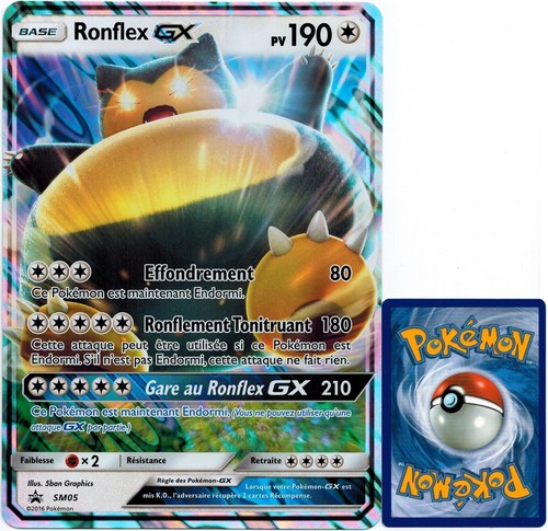 Carte pokémon sm05 ronflex - carte, gx