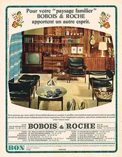 PUBLICITE ADVERTISING 084  1963  BOBOIS & ROCHE  meubles " PAYSAGE FAMILIER"