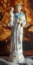 STATUE ST ANTOINE DE PADOUE ET ENFANT JESUS SAN ANTONIO ANTONIUS EN PORCELAINE