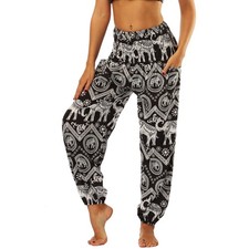 Femme Harem Pantalon Sarouel Thaïlandais Hippie Baggy Léger Boho Ethnique Smo...