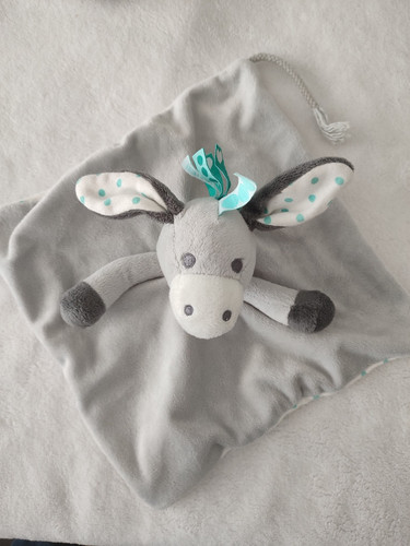 Doudou plat ane - plat, blanc