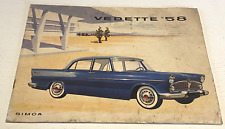 Brochure de Vente  SIMCA Vedette 1958 : Beaulieu, Chambord & Marly - Bel Etat.