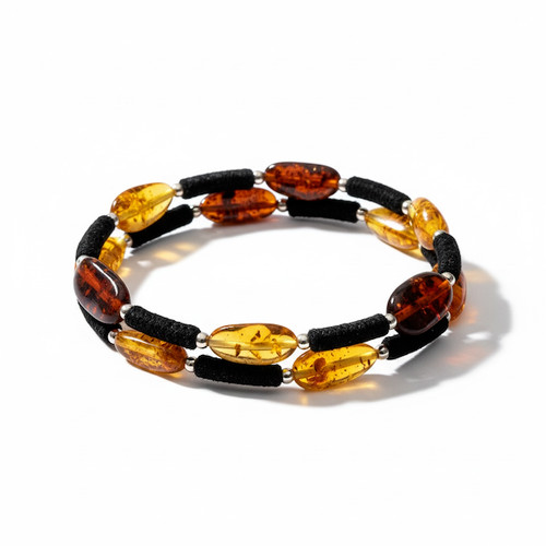 Bracelet ambre ambre coloré